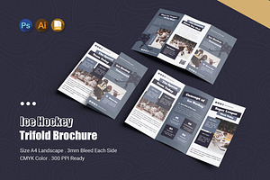 Ice Hockey Blueist Trifold Brochure