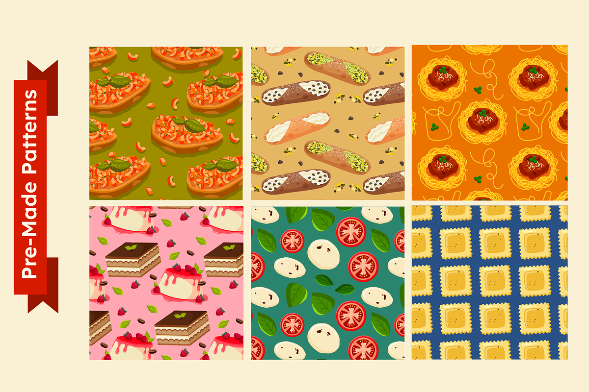 Italian Cuisine Food Illustrations, a Food Illustration by ThePixelLibrary (Photo 4 of 7)