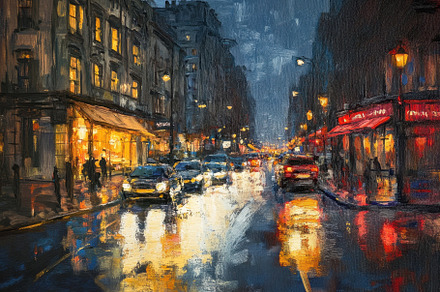 City street illuminated by streetlig, a Photo by Iftikhar Alam