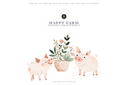 watercolor farm animal clipart set, an Animal Illustration by Pink Studio Art (Thumbnail 7 of 13)