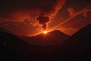 Erupting volcano, an Illustration by wavebreak
