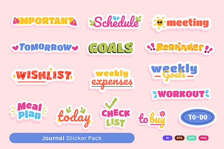 Journal Sticker Illustration Pack