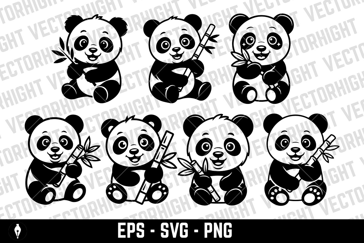 Adorable baby panda, an Animal Illustration by Vectorhight (Photo 1 of 4)