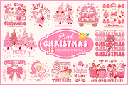 Pink Christmas PNG Sublimation, a Seasonal Illustration by LemonDesign (Thumbnail 1 of 12)
