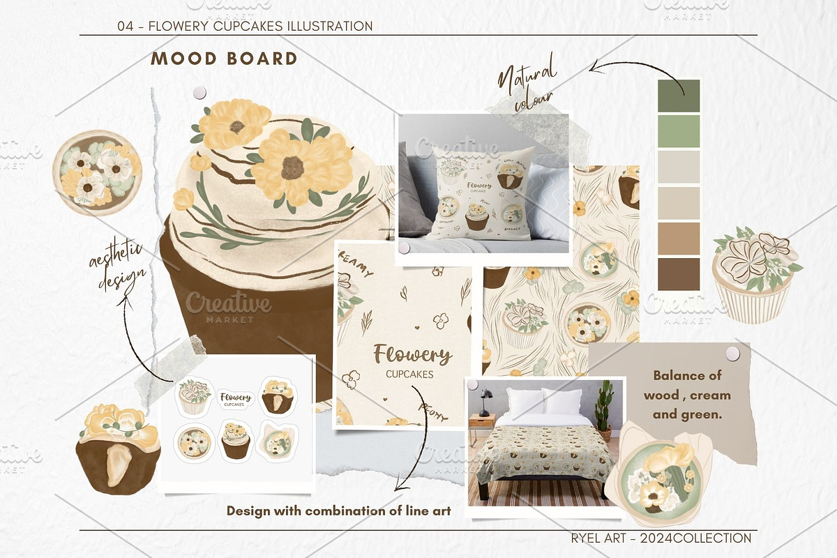 Flowery Cupcakes, an Illustration by ryelart.design (Photo 3 of 4)