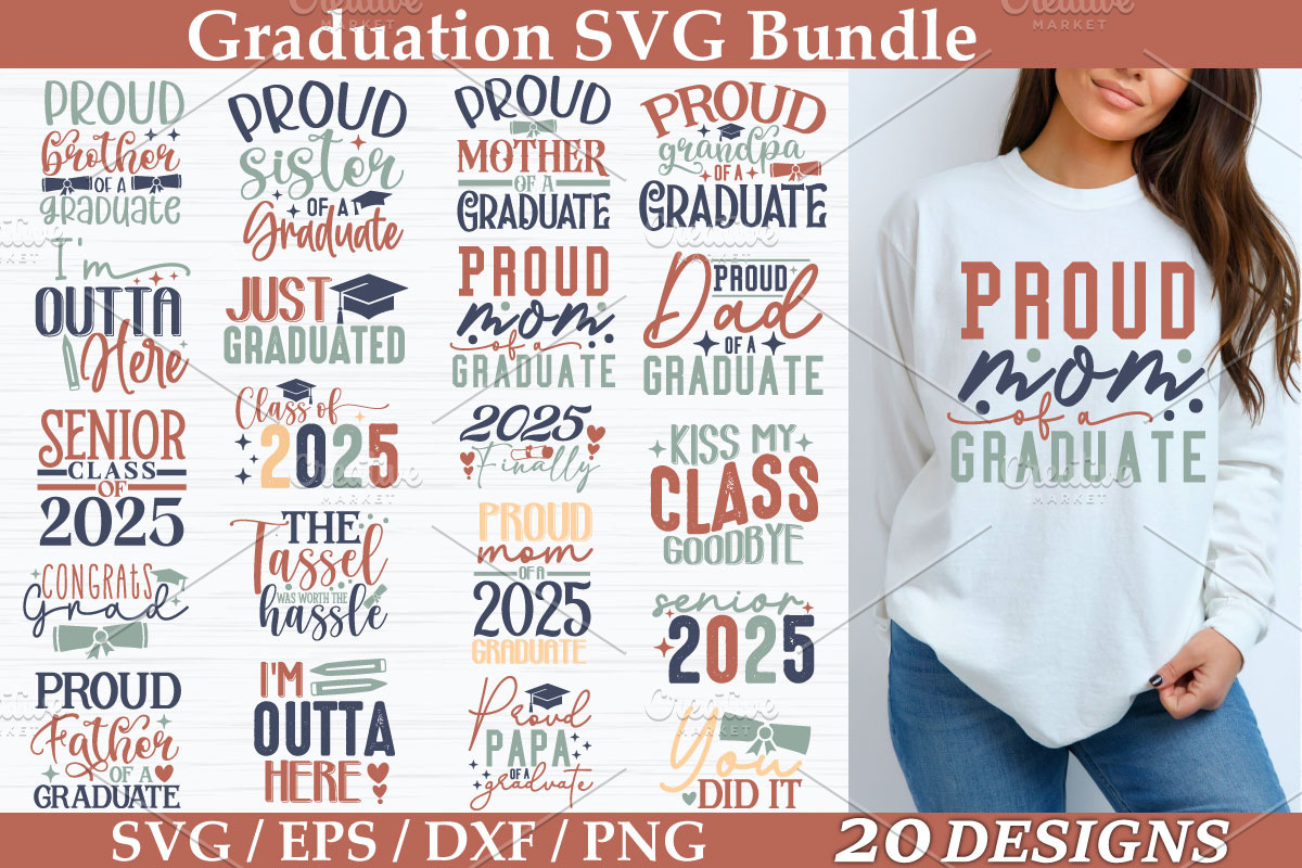 Graduation SVG Bundle ,Graduation Bu, a Graphic by akazaddesign (Photo 1 of 16)