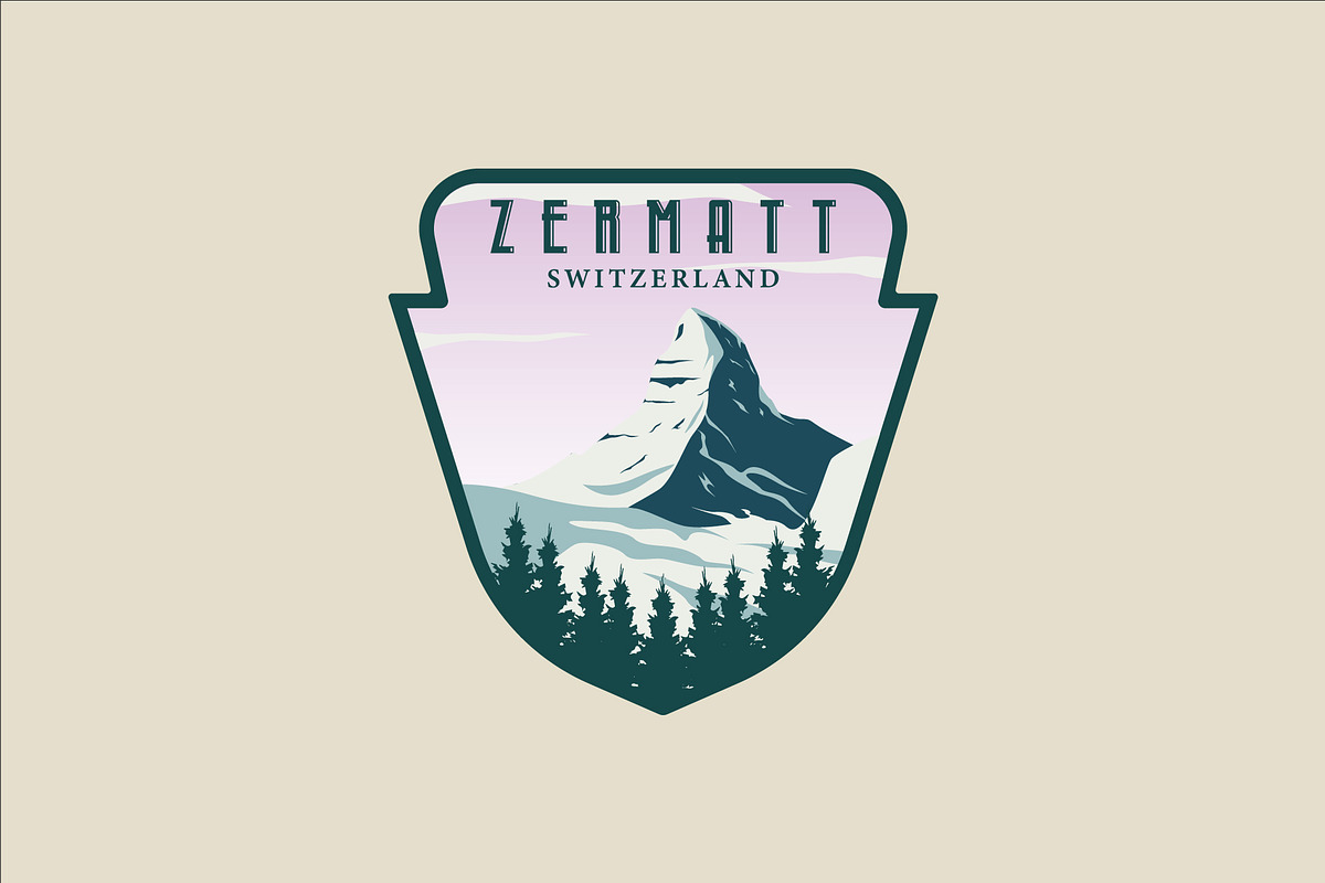 zermatt switzerland emblem logo, a Branding & Logo Template by zyxroun shop