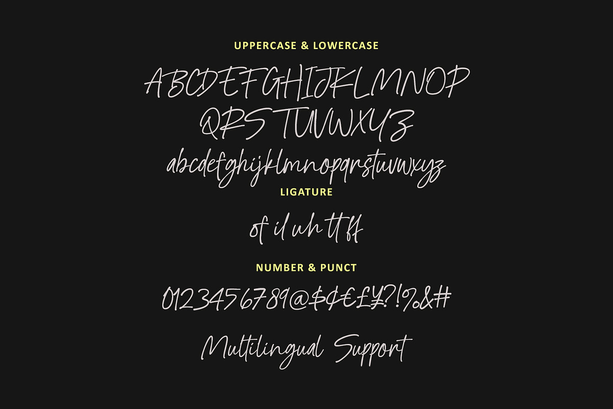 Opily Ruhofa Casual Signature Font, a Script Font by Maulana Creative (Photo 5 of 7)