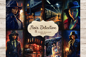 Noire Detective Ephemera | Art Noir, a Person Illustration by GlamArtZhanna