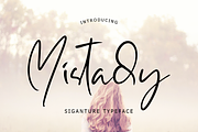 Mistady Signature Font, a Script Font by Lythcreative (Thumbnail 1 of 7)