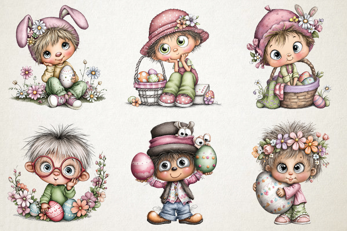 Whimsical Easter Boys Clipart Bundle, an Illustration by RobertsArt (Photo 5 of 6)