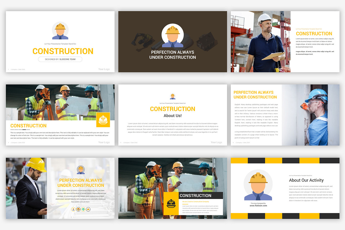 Construction PowerPoint Template, a Presentation Template by SlideOne (Photo 5 of 12)