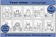 Forest Animals Coloring Pages, an Animal Illustration by Lamia Emad (Thumbnail 1 of 5)