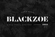 Blackzoe Stencil Serif, a Serif Font by Typia Nesia (Thumbnail 1 of 10)