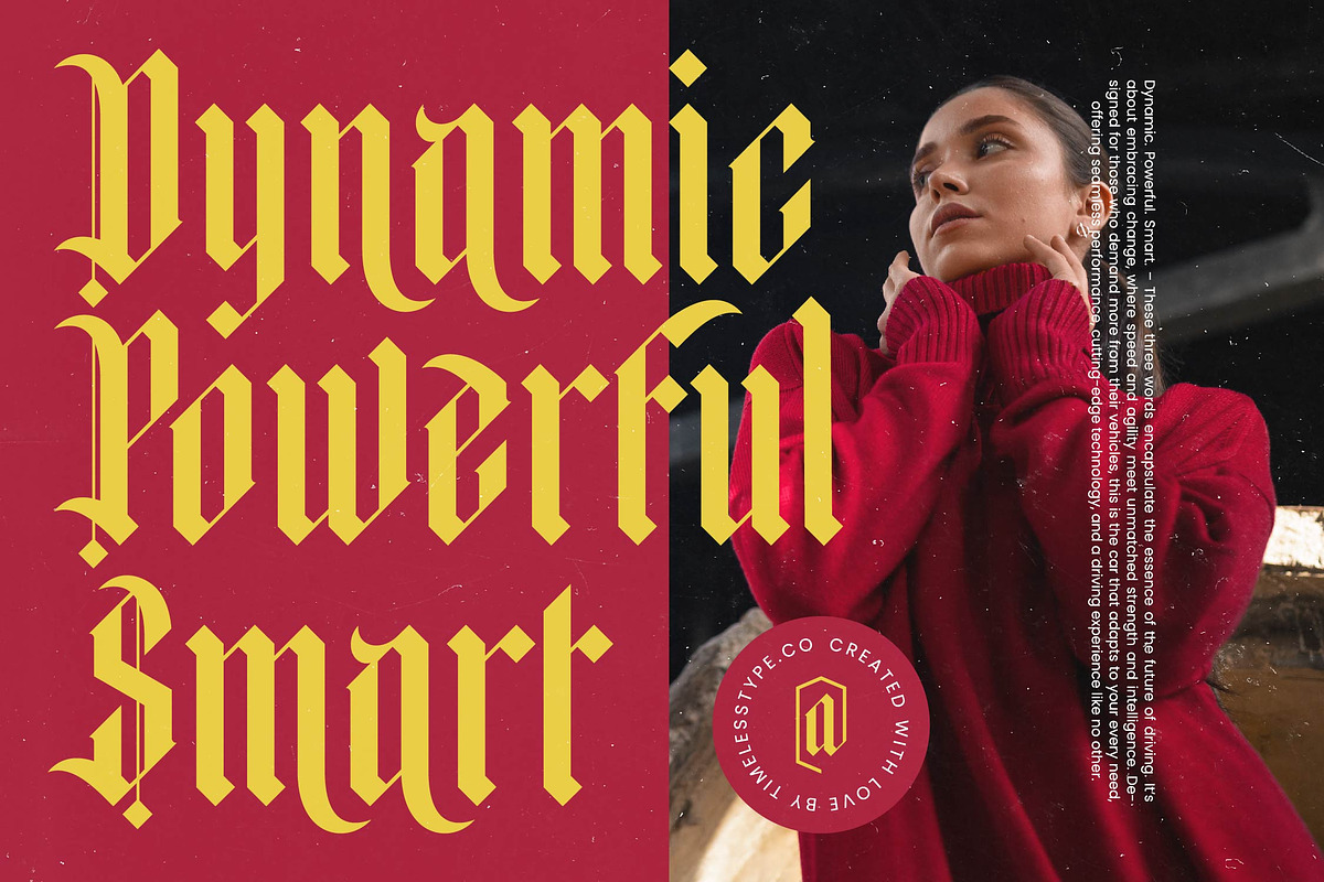 Boombie Stylish Blackletter Font, a Blackletter Font by timelesstype.co (Photo 5 of 20)