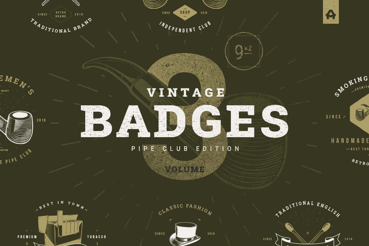 Vintage Badges vol 3, a Branding & Logo Template by blauananas (Photo 1 of 9)