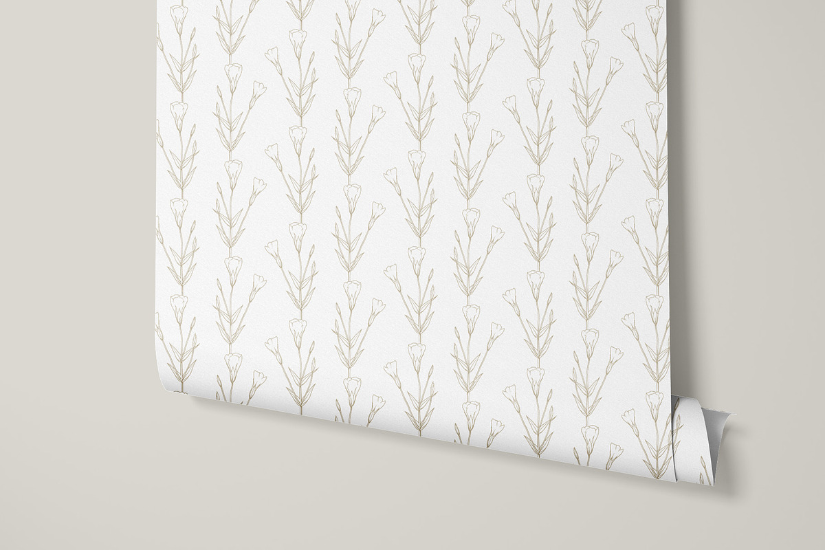 Beige Floral Patterns, a Wallpaper Graphic by Bloomart Studio (Photo 3 of 7)