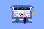 People at Christmas stalls set, a Seasonal Illustration by PaperTrident (Thumbnail 3 of 10)