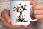 Whimsical Floral Spring Cat Clipart, a Seasonal Illustration by Canvas Craft (Thumbnail 7 of 7)