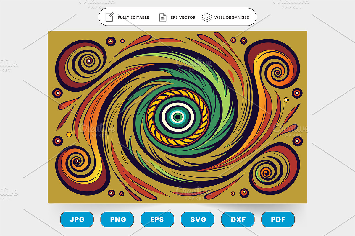 Chaotic swirl and spiral drawing the, a Graphic by SaroStock