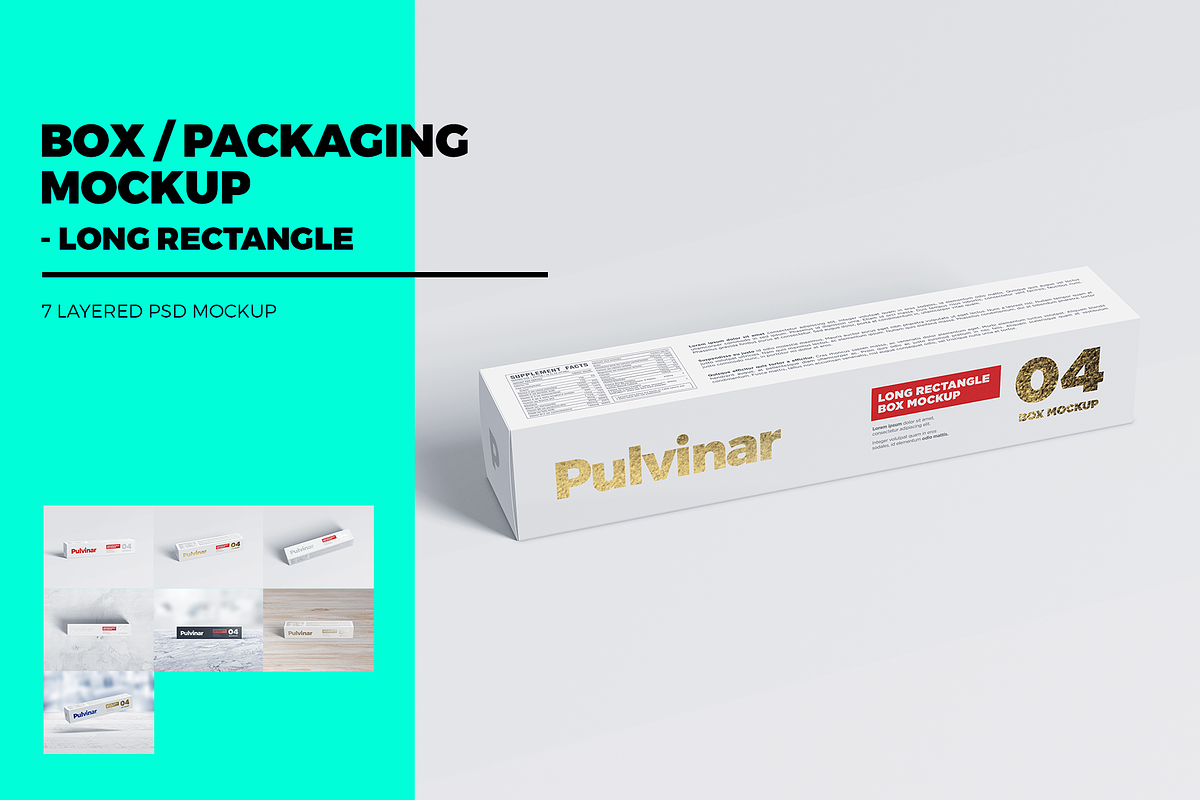 Box / Packaging - Long Rectangle, a Cups & Container Mockup by coloformia (Photo 1 of 10)