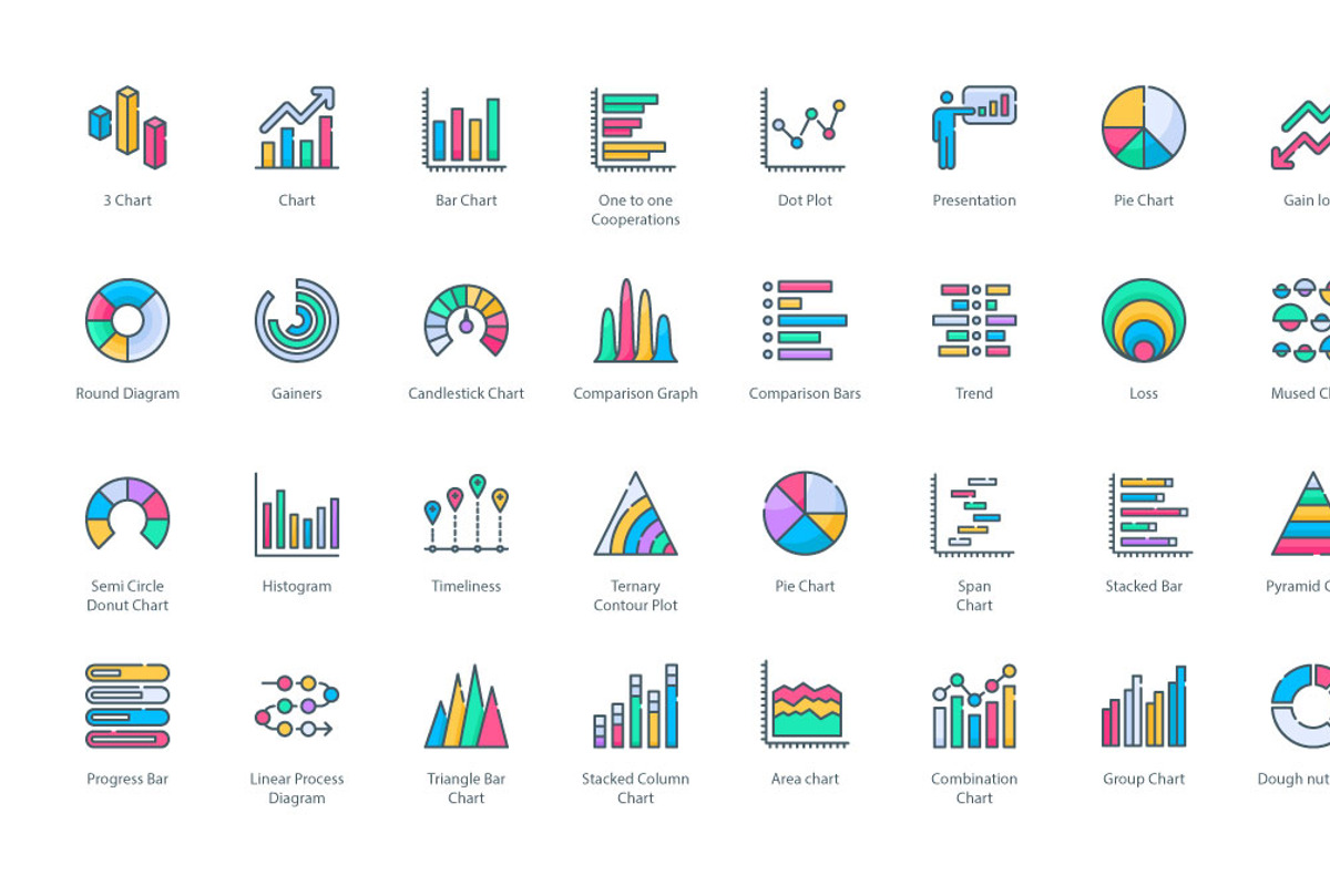 Graph and Diagram Concept Icons, an Outline Icon by vectorstank (Photo 4 of 5)