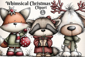 Whimsical Christmas Clipart Bundle, an Illustration by Dream Creation