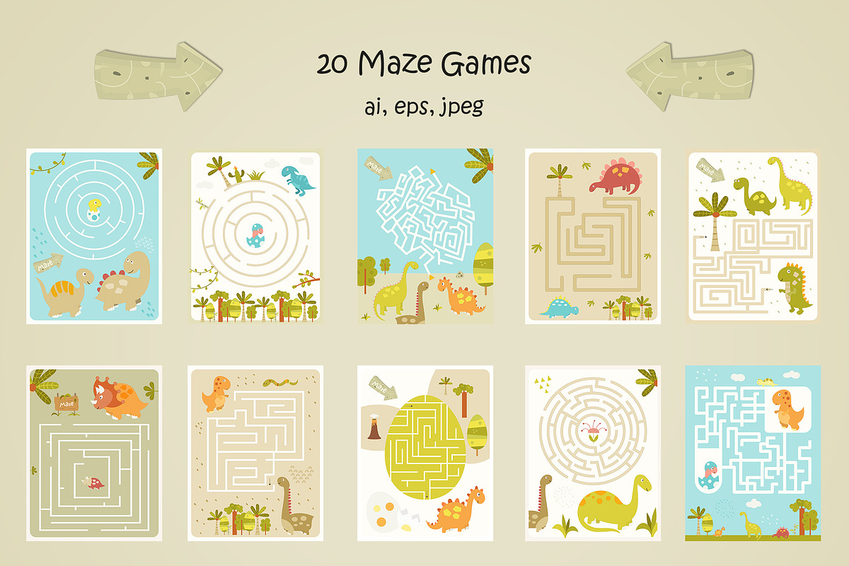 Dinosaurs Games Activities for Kids, an Animal Illustration by Nursery Art (Photo 4 of 11)