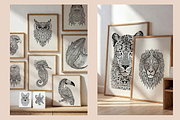 45 Mandala Animal Illustrations, a Graphic by WarmSoftAndCozy (Thumbnail 1 of 9)