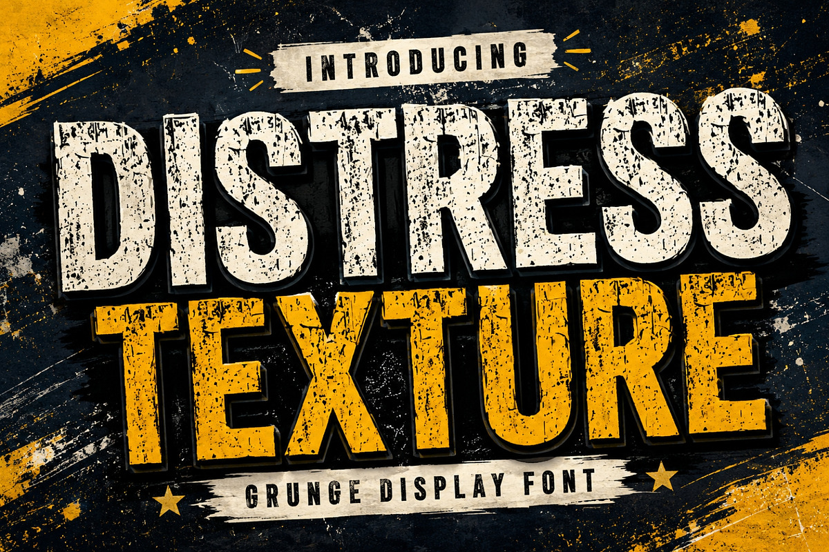 Distress Texture - Bold Grunge Font, a Sans Serif Font by Limited.studio (Photo 1 of 6)