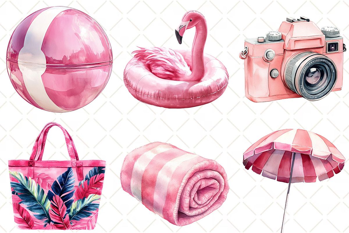 Watercolor Pink Summer Poolside, an Illustration by Black Bird Studio (Photo 5 of 5)