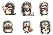 Whimsical Summer Hedgehog Clipart, an Illustration by Designking (Thumbnail 3 of 4)