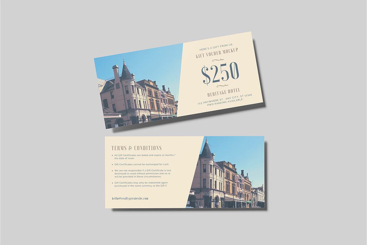 Gift Voucher Mockup, an Advertising Mockup by Bangdastudio (Photo 14 of 15)