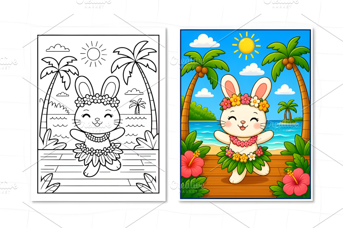 Tropical Island Friends Coloring, an Animal Illustration by Design Station (Photo 5 of 7)