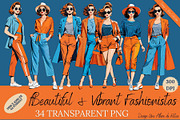 ORANGE & BLUE 34 FASHIONISTA CLIPART, a Person Illustration by Une Affaire de Filles (Thumbnail 1 of 5)