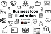 Business Icon Illustration Set, an Object Graphic by SLAB! Design (Thumbnail 1 of 3)