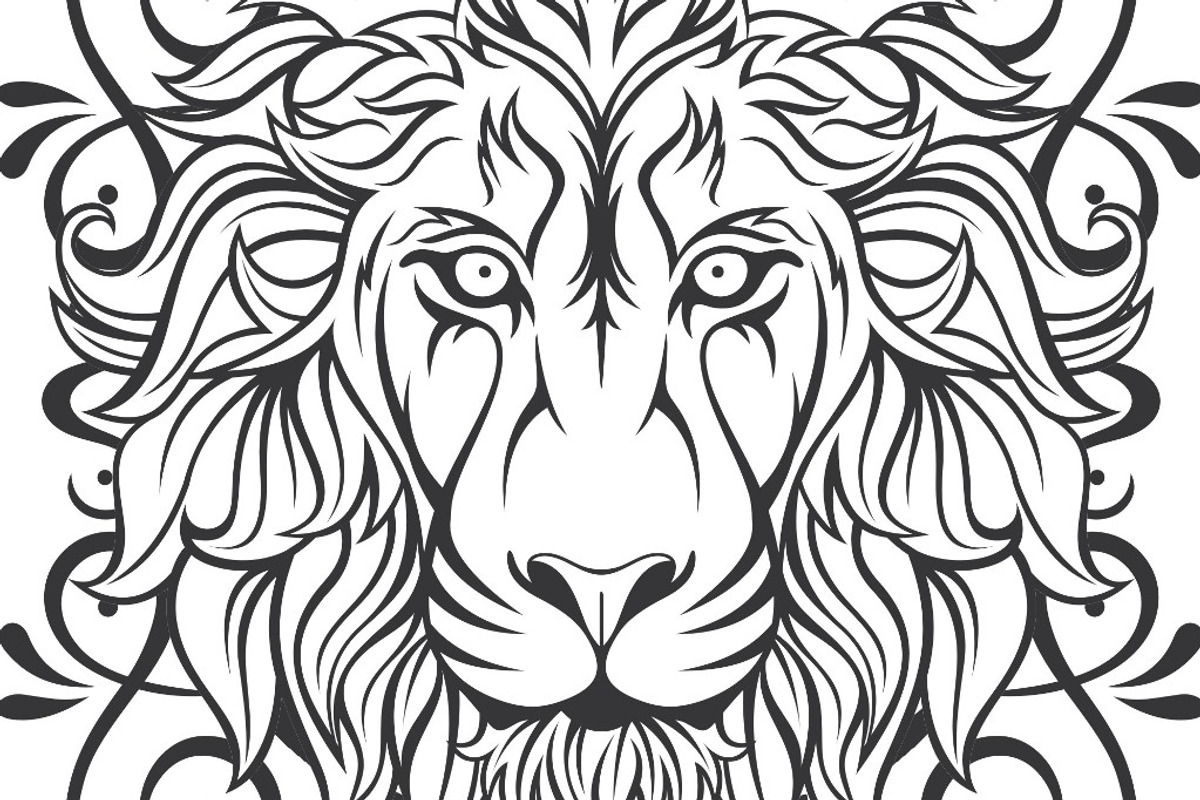 Lion Vector + frame, an Illustration by weervector (Photo 1 of 3)