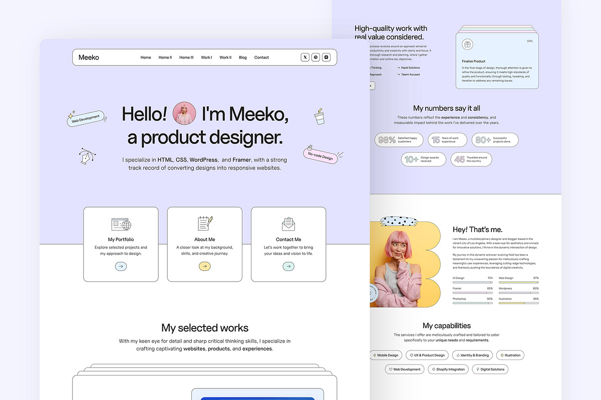 Meeko - Creative Portfolio Template, a Landing Page Template by elemis (Photo 1 of 2)