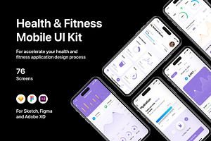 Health & Fitness Mobile UI Kit, an UI Kit Template by flr.24