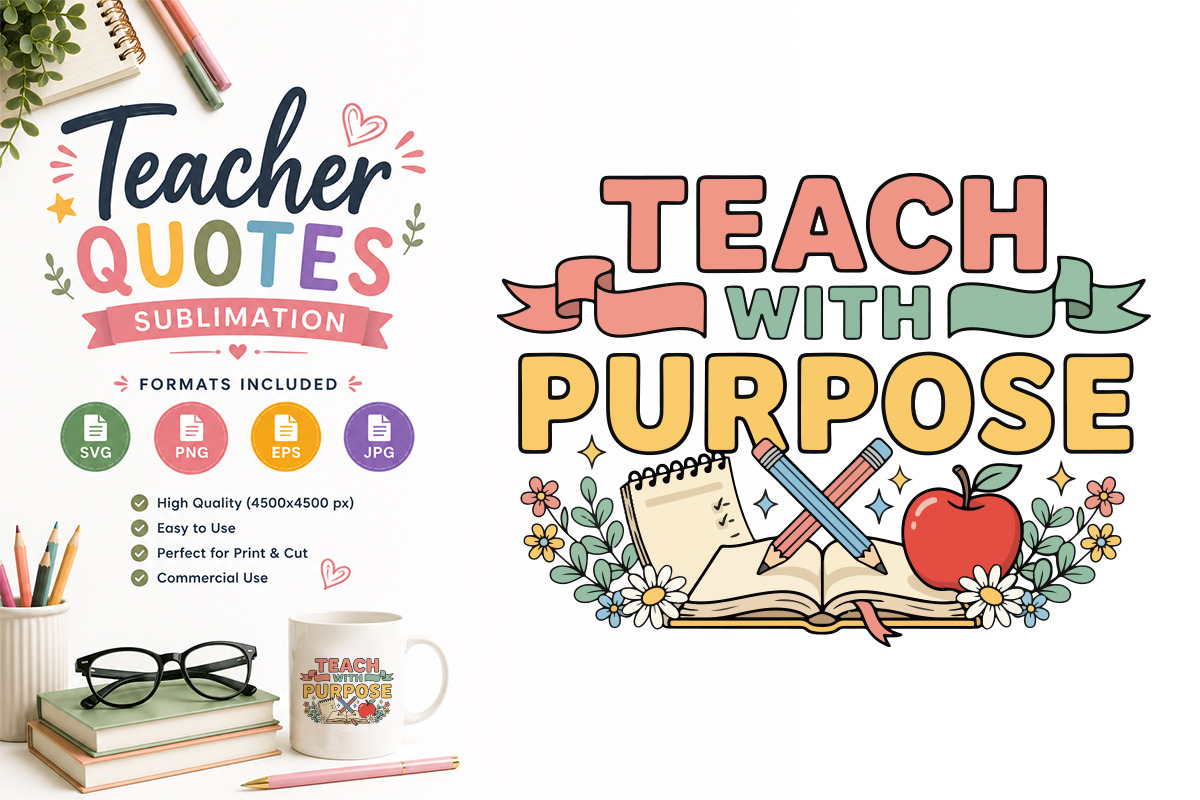 Teacher Quotes Sublimation Bundle, an Education Illustration by Actual Pixel (Photo 17 of 18)