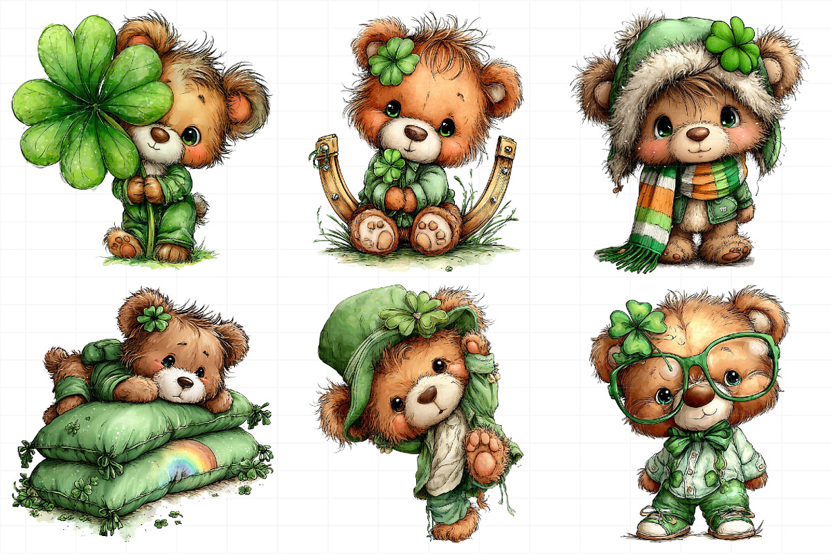 St. Patrick's Teddy Bear Clipart, an Illustration by Daily.Designs (Photo 4 of 8)