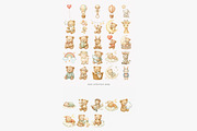 dreamy set of baby bears nursery, a Decorative Illustration by Pink Studio Art (Thumbnail 7 of 9)