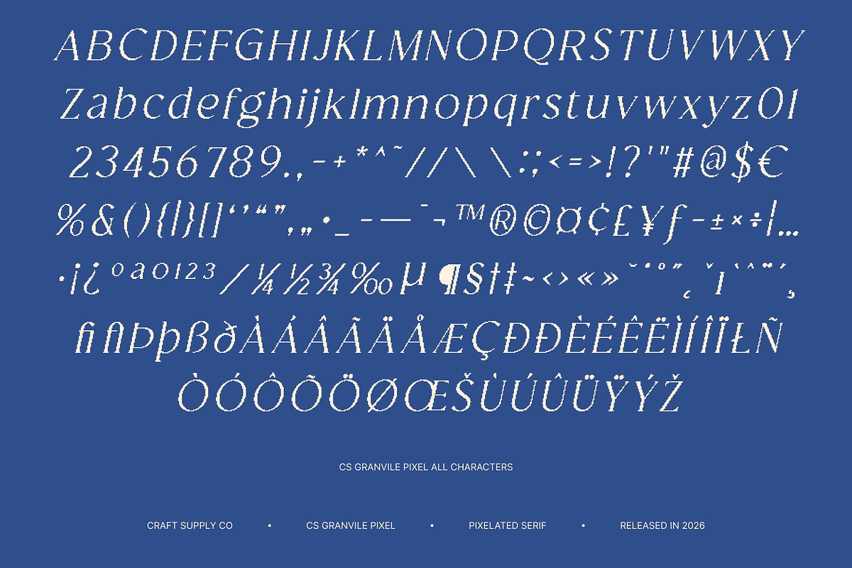 CS Granvile Pixel, a Serif Font by Craft Supply Co. (Photo 8 of 8)