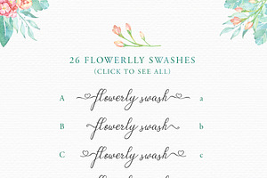 Flowerlly Typeface With Swashes