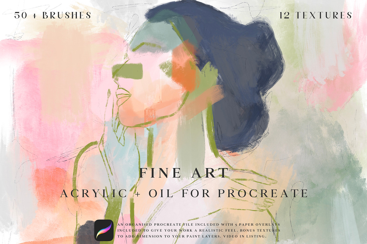 Procreate Oil and Acrylic Brushes, a Brush Add-On by Neon Wild (Photo 1 of 14)