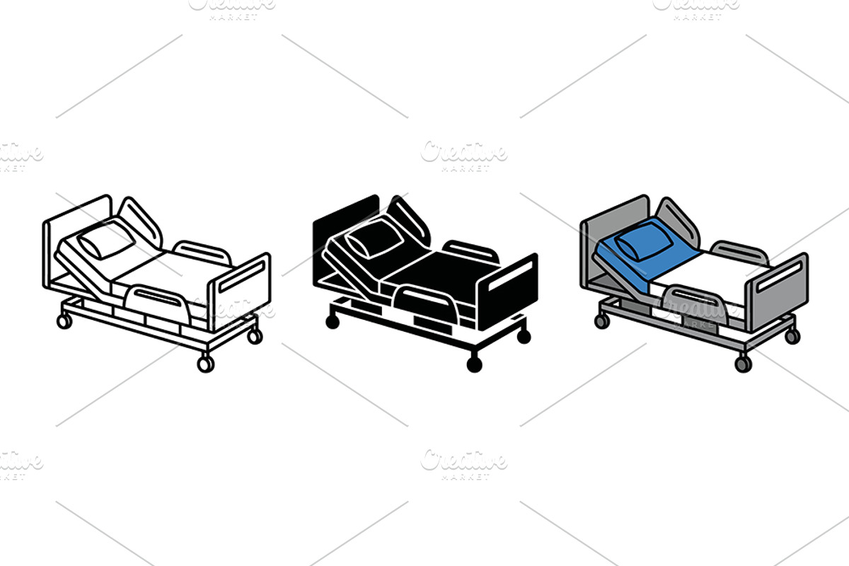 Hospital Bed Vector Icon Pack, an Object Graphic by Artonix (Photo 2 of 3)