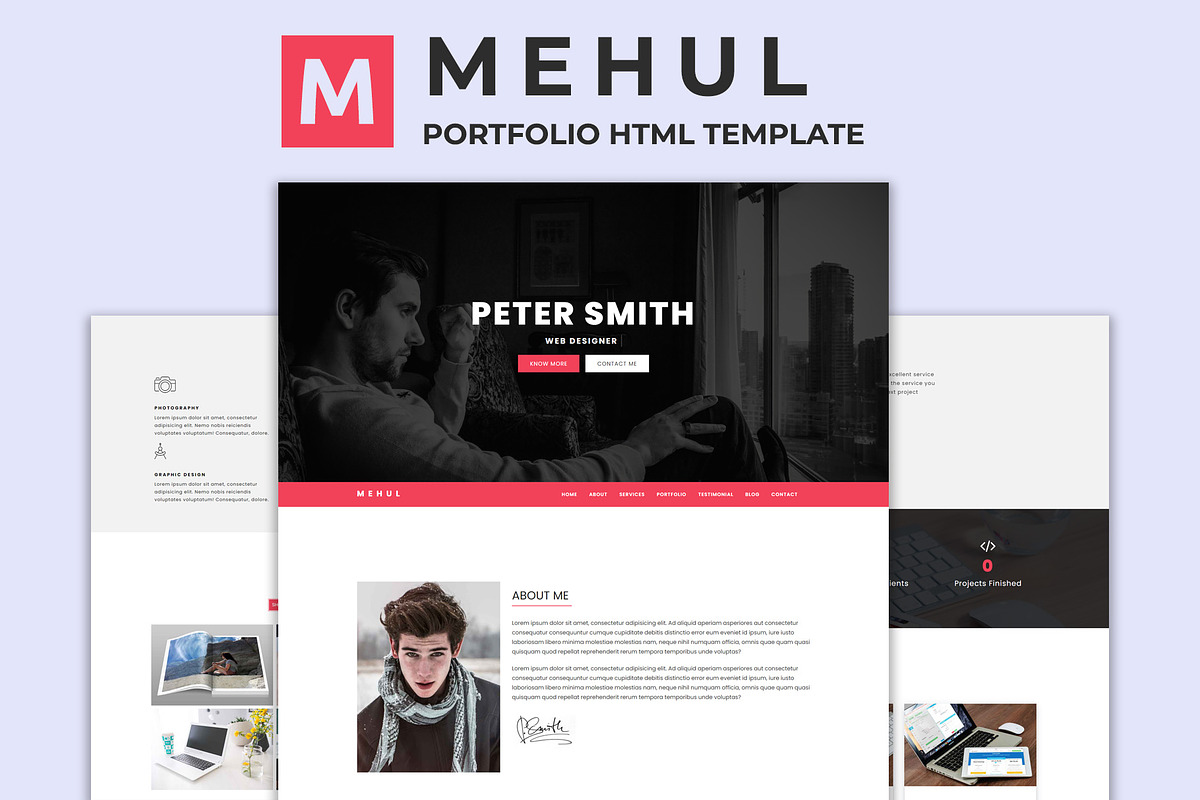 Mehul - Portfolio HTML Template, a Bootstrap Template by nandinigraphics