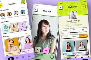 Dating App Design Neubrutalism UI