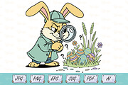 Funny Easter Bunny Egg Detective, a Seasonal Illustration by Ghagra (Thumbnail 1 of 7)
