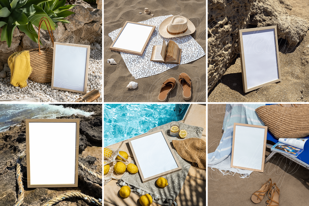 Set of 6 PSD Summer Poster mockups, a Product Mockup by SigaSigaMockup (Photo 3 of 4)